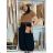 Women's Warm Long Sleeve Dress (L / XL ONE SIZE) ITALIAN FASHION IM421MIA S / M / L black
