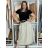 Women's Warm Long Sleeve Dress (L / XL ONE SIZE) ITALIAN FASHION IM421MIA S / M / L black