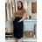 Women's Warm Long Sleeve Dress (L / XL ONE SIZE) ITALIAN FASHION IM421MIA S / M / L black