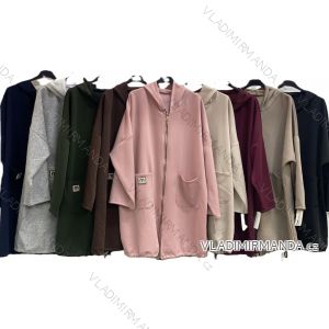 Women's long-sleeved, lightweight, zipped hooded sweatshirt, oversized (52/54/56 ONE SIZE) ITALIAN FASHION IMC25359