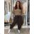 Elegant women's oversized sweatpants (46/48/50 ONE SIZE) ITALIAN FASHION IM425MILAN  Brown
