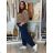 Elegant women's oversized sweatpants (46/48/50 ONE SIZE) ITALIAN FASHION IM425MILAN  Brown