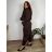 Elegant women's oversized sweatpants (46/48/50 ONE SIZE) ITALIAN FASHION IM425MILAN  Brown