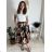 Women's Medium Length Skirt (S/M/L ONE SIZE) ITALIAN FASHION IMM24M3154 black S / M / L