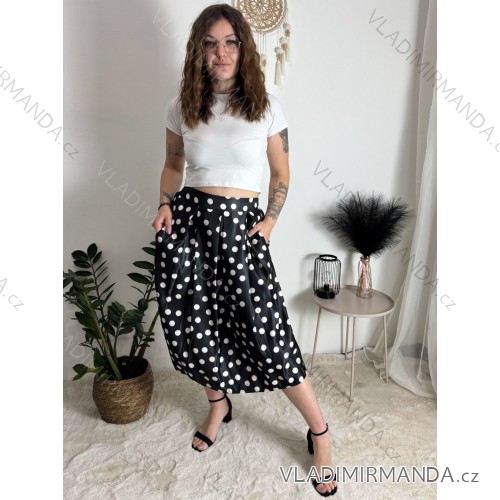 Women's Medium Length Skirt (S/M ONE SIZE) ITALIAN FASHION IMM23HG3154 black S / M / L