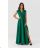 Women's long party short sleeve dress (36-56) POLISH FASHION PMLMR23AFRODYTA-3 40 emerald green