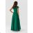 Women's long party short sleeve dress (36-56) POLISH FASHION PMLMR23AFRODYTA-3 40 emerald green