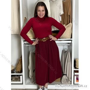 Women's Warm Long Sleeve Dress (L / XL ONE SIZE) ITALIAN FASHION IM421MIA