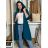 Women's Long Sleeve Oversized Zip Up Hooded Sweatshirt Coat (S/M ONE SIZE) ITALIAN FASHION IMPLI2385141 S / M / L modrá petrolejová