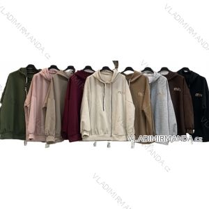 Women's long-sleeved, lightweight, zipped hooded sweatshirt, oversized (52/54/56 ONE SIZE) ITALIAN FASHION IMC25359