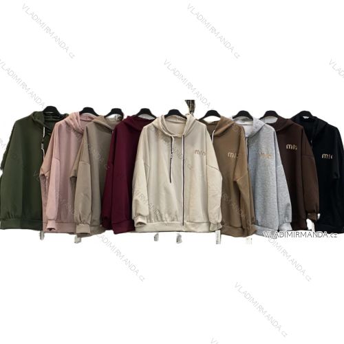 Women's long-sleeved, lightweight, zipped hooded sweatshirt, oversized (52/54/56 ONE SIZE) ITALIAN FASHION IMC25359
