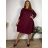 Corduroy dress, warm, long sleeves, women's, oversized (52/54/56 ONE SIZE) ITALIAN FASHION IM425537  wine