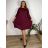 Corduroy dress, warm, long sleeves, women's, oversized (52/54/56 ONE SIZE) ITALIAN FASHION IM425537  wine