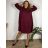 Corduroy dress, warm, long sleeves, women's, oversized (52/54/56 ONE SIZE) ITALIAN FASHION IM425537  wine