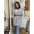 Women's Long Sleeve Summer Shirt Dress (S/M/L ONE SIZE) INDIAN FASHION IMWY23123 M/L/XL grey