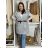 Women's Long Sleeve Summer Shirt Dress (S/M/L ONE SIZE) INDIAN FASHION IMWY23123 M/L/XL grey