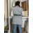 Women's Long Sleeve Summer Shirt Dress (S/M/L ONE SIZE) INDIAN FASHION IMWY23123 M/L/XL grey