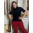 Women's long sleeve furry sweater (S/M/L ONE SIZE) ITALIAN FASHION IMWCH25116 S / M / L black