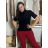 Women's long sleeve furry sweater (S/M/L ONE SIZE) ITALIAN FASHION IMWCH25116 S / M / L black