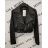 Women's short leatherette long sleeve jacket (S/M/L ONE SIZE) ITALIAN FASHION IMPLI2416063