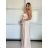 Women's long summer dress with straps (S/M ONE SIZE) ITALIAN FASHION IMPBB24B23868 -   beige -   S / M / L