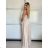 Women's long summer dress with straps (S/M ONE SIZE) ITALIAN FASHION IMPBB24B23868 -   beige -   S / M / L