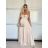 Women's long summer dress with straps (S/M ONE SIZE) ITALIAN FASHION IMPBB24B23868 -   beige -   S / M / L
