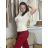 Women's long sleeve furry sweater (S/M/L ONE SIZE) ITALIAN FASHION IMWCH25116 S / M / L béžová krémová