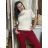 Women's long sleeve furry sweater (S/M/L ONE SIZE) ITALIAN FASHION IMWCH25116 S / M / L béžová krémová