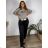Long Sleeve Dress with Pendant Women's Oversized (3XL / 4XL ONE SIZE) ITALIAN FASHION IMWQ2115022 46/48/50 black