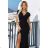 Šaty elegantní společenské s třpytkami zavinovacím výstřihem IRINA (XS-L) polská móda NMC-598-1/DR black M