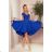 Šaty elegantní společenské krátké s krátkým rukávem PATRICIA (S- 3XL) polská móda NMC-300-3/DU Royal blue S