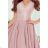 Short dress elegant formal short sleeve PATRICIA (S-3XL) Polish fashion NMC-300-1/DU pink L