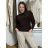 Women's Warm Long Sleeve Sweater (S/M/L ONE SIZE) ITALIAN FASHION IMPLI247007 S / M / L Brown