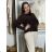 Women's Warm Long Sleeve Sweater (S/M/L ONE SIZE) ITALIAN FASHION IMPLI247007 S / M / L Brown