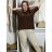 Women's Oversized Knitted Long Sleeve Sweater (S/M ONE SIZE) ITALIAN FASHION IMSN2416125
