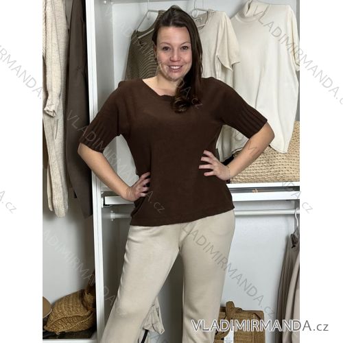 Women's Oversized Knitted Long Sleeve Sweater (S/M ONE SIZE) ITALIAN FASHION IMSN2416125