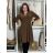 Women's Long Sleeve Leather Jacket (S-XL) ITALIAN FASHION IMM23MS228058 S/M black