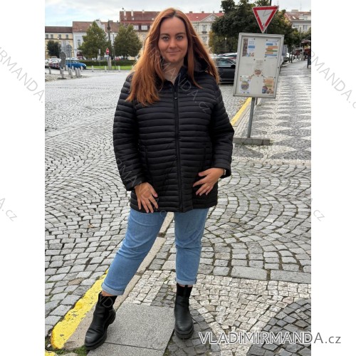 Women's Plus Size Winter Jacket (54-62) POLISH FASHION LIB22LD-7470 black 56