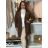 Women's Long Chiffon Short Sleeve Dress (S/M ONE SIZE) ITALIAN FASHION IMWGS231048 46/48/50 black