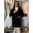 Women's Long Chiffon Short Sleeve Dress (S/M ONE SIZE) ITALIAN FASHION IMWGS231048 46/48/50 black