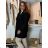 Women's Long Chiffon Short Sleeve Dress (S/M ONE SIZE) ITALIAN FASHION IMWGS231048 46/48/50 black