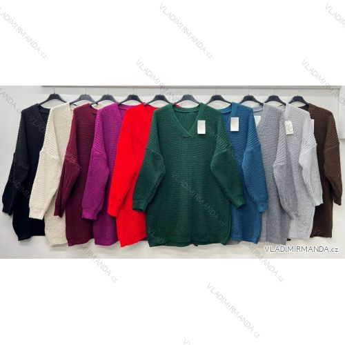 Women's oversized long sleeve knitted sweater (54/56/58 ONE SIZE) ITALIAN FASHION IM425687