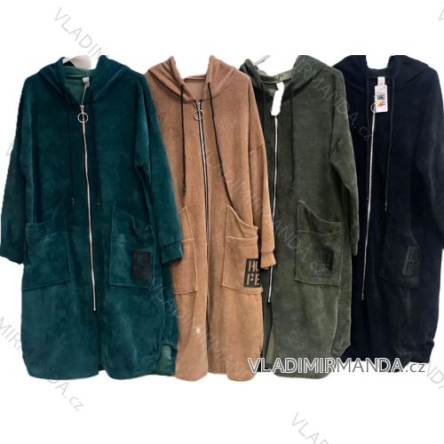 Women's long-sleeved, lightweight, zipped hooded sweatshirt, oversized (52/54/56 ONE SIZE) ITALIAN FASHION IMC25359