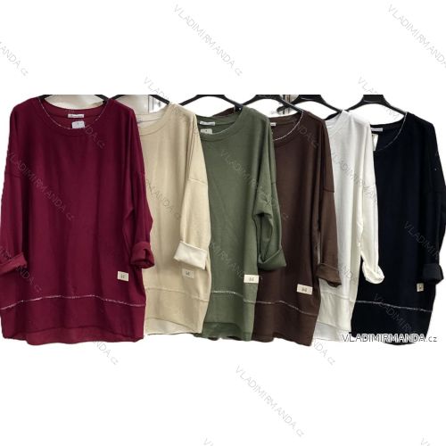 Women's long-sleeved, lightweight, zipped hooded sweatshirt, oversized (52/54/56 ONE SIZE) ITALIAN FASHION IMC25359