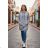 Women's Long Sleeve Hooded Sweatshirt Dress (S/M/L one size) ITALIAN FASHION IMD24202