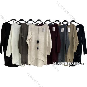Women's long pleated skirt with belt (S/M/L ONE SIZE) ITALIAN FASHION IMC25333