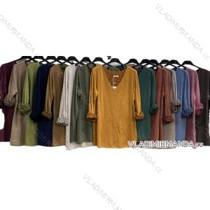 Women's long pleated skirt with belt (S/M/L ONE SIZE) ITALIAN FASHION IMC25333