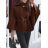 Women's Long Sleeve Knitted Sweater (S/M/L OVERSIZE) ITALIAN FASHION IMD24295 Brown 52/54