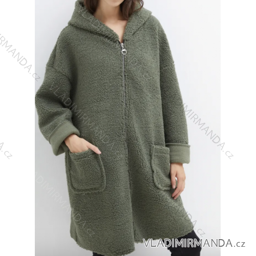 Women's oversized zip-up hoodie coat long sleeve (S/M/L ONE SIZE) ITALIAN FASHION IMPLI259611